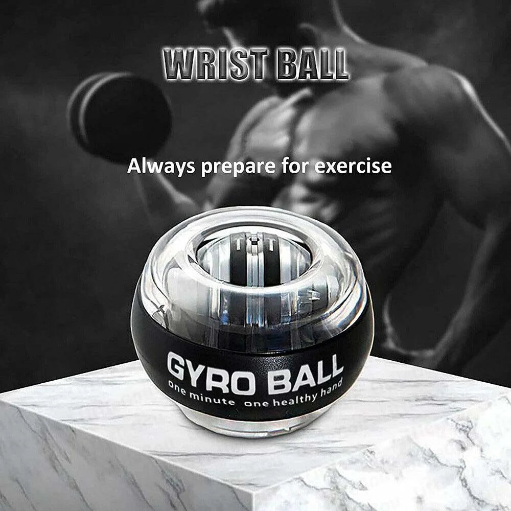 Auto-Start LED Power Gyro Force Wrist Hand Ball Arm Exerciser Relieve Pressure (Without Light)