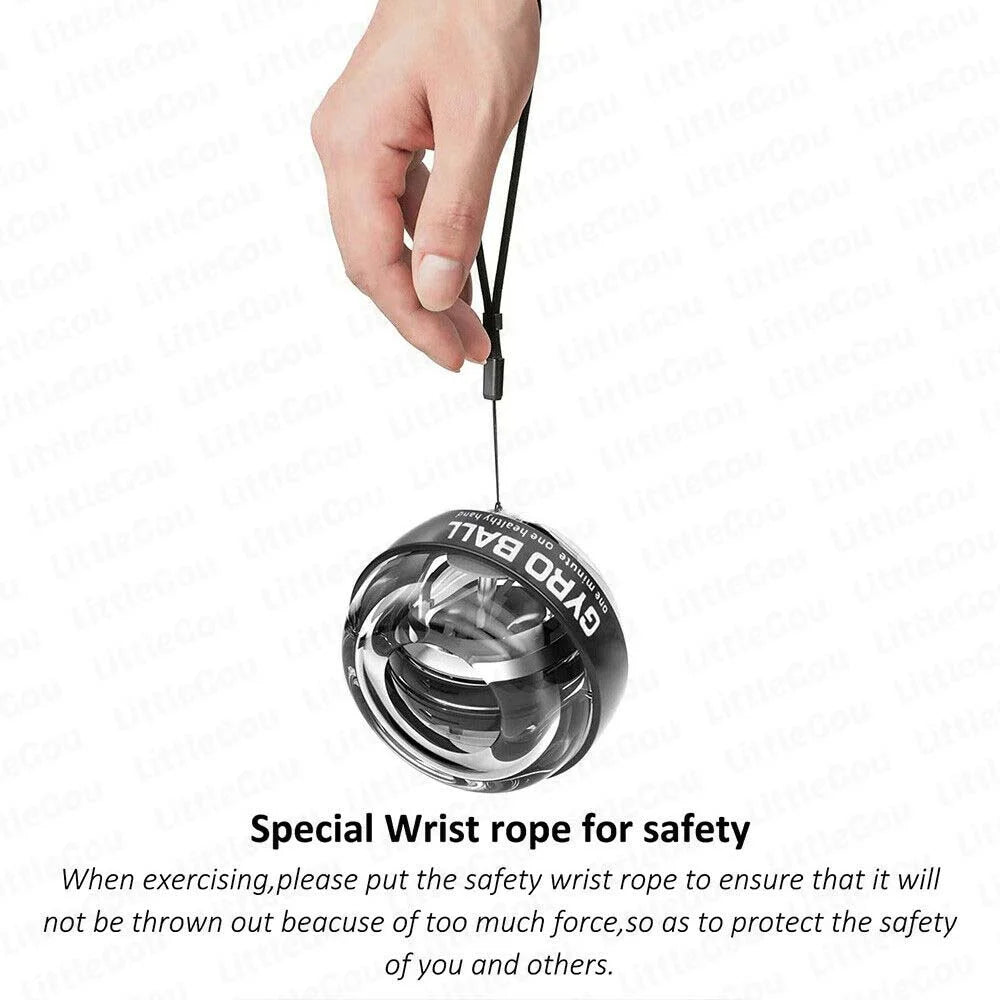 Auto-Start LED Power Gyro Force Wrist Hand Ball Arm Exerciser Relieve Pressure (Without Light)